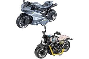 SHDIEHJFMLDH 2 Stück Legierung Motorrad Spielzeug,Pull Bac Fahrzeug Spielzeug,Spielzeugautos Set,Motorrad Modell für Freunde und Kinder,für Lernspiel, Geburtstagsparty-Geschenk（rosa und grau）