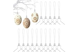 HERZWILD 150 ganci per uova di Pasqua, a sfera, per uova di Pasqua, con 150 pezzi di corda colorata, ganci in metallo per uova di plastica, uova di plastica per decorazione Pasqua (bianco)