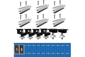 ‎WARMFAY Solarmodul Halterung Kit 12cm und Zubehör Schwarz Eloxiert 30-35mm Verstellbar,Halterung für Solarmodule,Für Solarpanel Halterung,Trapezblech Flachdach Montage PV Befestigung Set