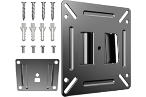 JXMTSPW Monitor Wall Mount Most 14-24“ TVs Computer Universal Low Profile RV TV Wall Mount VESA Up to 100x100mm Max Weight 30lbs Fits 15 19 20 22 23 Inch Camper Small Monitor Mount Bracket
