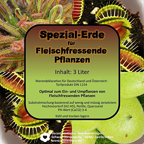 Spezialerde für fleischfressende Pflanzen (Dionaea, Venusfliegenfalle), 3 l - 4