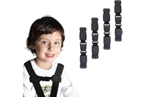 AMBOLIO Clip De Seguridad del Asiento De Coche De Bebé, Hebilla para Cinturon De Seguridad Bebe, Duradero, Evitar Que El Niño Se Quite El Brazo del Cinturón De Seguridad, 4 Piezas. (Negro)