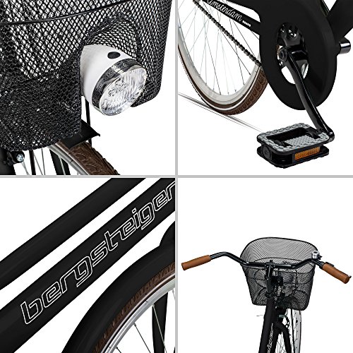 Bergsteiger Amsterdam 28 Zoll Damenfahrrad, Korb + Licht, Retro-Design - 8