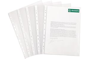 EXACOMPTA Sachet 100 pochettes perforées PP A4 grainé 5/100 Transparent