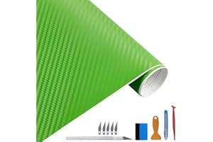 NewL Pellicola protettiva in carbonio per auto, colore verde opaco, con strumento di montaggio, 30 x 300 cm, autoadesiva, 3D per auto, moto, fai da te