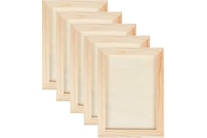 OLYCRAFT 10 Stück Holz Leinwandbretter 5 unfertige Holzmalbretter, Hölzerne Farbgießplatten Zum Malen, Clay Crafting, Kunst Und Handwerk