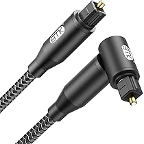 Cavo Audio Ottico Toslink Angolo Retto - 90 Gradi, 0.5m, Per TV E Soundbar