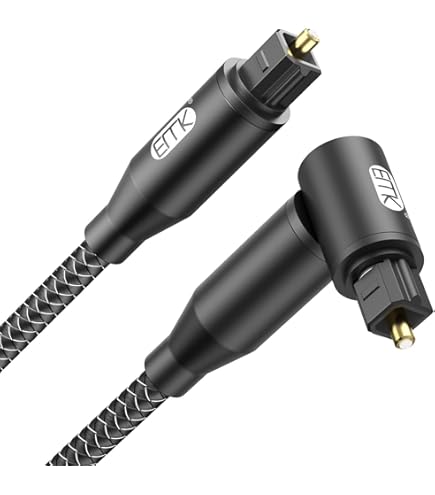 TOSLINK Cable White, Optical Audio Cable 90° Angled – 1.5m – Fibre Optic Lead For Soundbars (digital S/PDIF, Stereo Systems/amplifiers, Home Cinema, Xbox/PS4) – CableDirect