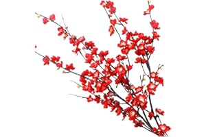 Aisamco 4 sztuki sztucznych kwiatów, 3 łodygi, 77 cm długości, sztuczna roślina do domu, dekoracja weselna