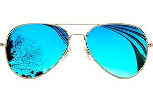 KANASTAL Occhiali da Sole Goccia Uomo Donna Polarizzati con Protezione UV400 Specchio Vintage Montatura Grande Metallo Alla Moda Sunglasses