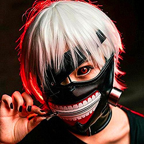 KOSBON Tokyo Ghoul Kaneki Ken Cosplay Maske Halloween Party Cool Mask Prop Zipper - 6