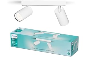 Philips LED Podwójny reflektor punktowy Idris, biały, IP44, wodoodporny, żarówki GU10 nie wchodzą w skład zestawu