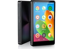 LUORAN Reproductor de MP3 Bluetooth con Spotify Kids, Spotify, Amazon Music, Browser(retirable), Reproductor de Música MP4 de 4.0 Pulgadas (Negro)