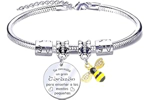 JRZDFXS Regalo de Profesora Pulsera de Mujer Regalo Maestro Pulseras Maestro Gracias Maestro por el Regalo Grabado Pulsera Graduación Regalos Cumpleaños Regalo del dia del Maestro