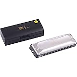 Blueberry R-1002 Professional Blues Harmonica - 10 Holes 20 Tones C Key Diatonic Blues Harp Mouth Organ Harmonica with Cover, for Adults, Professionals and Students: 