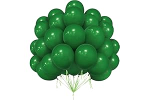 OUSUGA Ballons Verts, 50 Ballons Vert Foncé de 12 Pouces, Ballons en Latex Vert Verdoyant, Ballons Fête Pour Enfants, Ballons Vert Chasseur pour Fête Prénatale, Mariage, Décorations Fête D'anniversaire