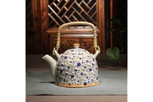 Home & Treat Théière en porcelaine florale vintage de 900 ml avec passoire | Théière colorée faite à la main en céramique | Bouilloire de service à thé pour maison, hôtel, restaurant