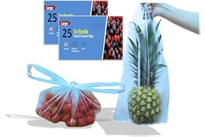 AZPE 50 Large Food Freezer Bags with Tie Handles & Writable Panel, Extra Strong Food Storage Bag, Freezer Bags Large For Storing & Freezing, Sandwich Food Bags, Microwave Safe