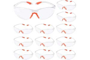 flintronic Säkerhetsglasögon – 8, 12 st ögonskyddsglasögon, skyddsutrustning, säkerhetsglasögon, anti-damm, repor, genomskinliga säkerhetslaboratorieglasögon för arbetskonstruktion, laboratoriekemi