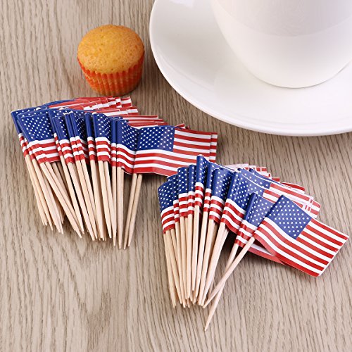 Tinksky USA Flagge Picks amerikanischen Flagge Essen Zahnstocher Party Favors Dekoration Verpacken 100pcs - 9