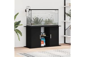 Homgoday Supporto per acquario con scomparti e ripiani, armadietto per acquario, mobile per acquario, mobile per acquario, mobiletto per terrario, colore nero, 101 x 41 x 58 cm