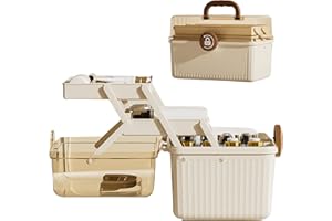 Samuliy Hausapotheke Box - Medizinbox Organizer - 3 Lagige Medikamentenbox - Medikamenten Aufbewahrung - Medizinbox - Medizinschrank Gross -Medikamenten Organizer