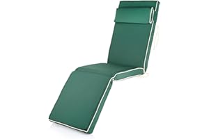 Alfresia Steamer Cushion – Replacement Garden Chair Cushion, Luxury Style, Matching Headrest Included, Thick Luxury Foam Filling, Use Outdoor Chairs, Choice of Colours (Green)