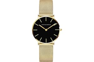 HANNAH MARTIN Reloj de Cuarzo para Mujer Banda Malla Acero Inoxidable Ultra Delgado