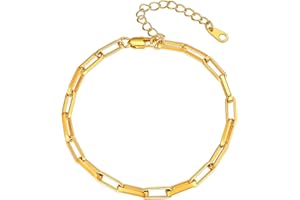 FOCALOOK Tobillera Mujer Acero Inoxidable 316L Pulsera Tobillera 22CM Cadena Fina Pies Joyería Simple de Moda de Verano