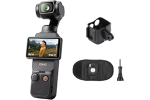 DJI Osmo Pocket 3 Bundle, Fotocamera per Vlog con CMOS da 1'', 4K/120fps, Stabilizzazione a 3 Assi, Tracciamento di Volti/Oggetti, Messa a Fuoco Rapida (Supporto Tracolla Zaino)