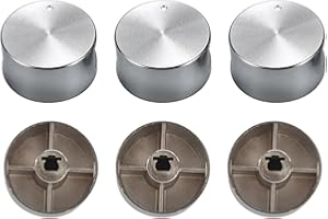 FUNKLU 6 Pezzi Manopole Forni 6mm Gas Stufe Controllo Manopole Pomelli in Metallo per Forno a Gas Piano Cottura