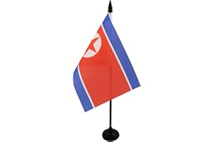 BANDERA de MESA de COREA DEL NORTE 15x10cm - BANDERINA de DESPACHO NORCOREANA 10 x 15 cm - AZ FLAG