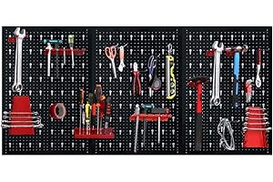 NAIZY Ścianka narzędziowa metalowa ściana perforowana 120 x 60 x 2 cm Ścianka z otworami narzędziowymi z akcesoriami 17-częściowy asortyment haków blacha perforowana ściana do warsztatu