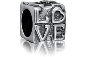 Andante-Stones Argento Massiccio 925 Perlina Antica Bead Love Ciondolo da Donna Charm per bracciali e collane Europei + Sacchetto di Organza