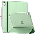 Oaky Case for iPad Air 6th Generation 11 Inch Case M2 2024/ iPad Air 5th Gen Case 2022/ iPad Air 4th Gen Case 2020 Trifold Stand with Auto Wake/Sleep Hard Translucent PC Back Cover- Green