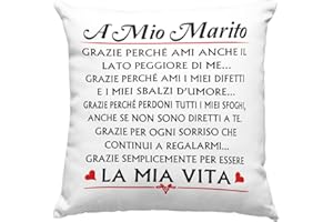 VULFIRE Cuscino Federa Marito Speciale, Idea Regalo di Compleanno Originale, Frasi D'amore, Arredamento Casa Divano Letto - senza Imbottitura (40_x_40_cm, A mio Marito)