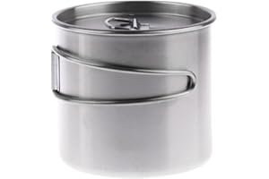 D DOLITY 500ml Tasse en Acier Inoxydable Avec Poignée Repliable pour Extérieur, Camping, Randonnée ,Voyage