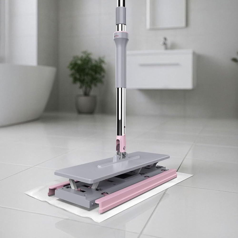 Deconox One Click Mop Paleti 4XL Büyük Palet 32cm, 8 Adet Bez Hediyeli, Asansörlü Mekanizma Çok Pratik, Tembel El Değmeden Islak Havlu Ve Bez Kullan At Otomatik, Bezlerin Hepsine Uyumludur.
