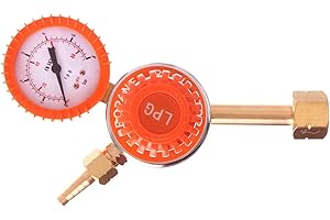 TC TECHNIC TECHNIC Riduttore di pressione dell'aria per Propano Butano GPL Regolatore di gas per il fuoco Griglia Cucina Con manometro Valvola di sicurezza Portata massima 5 m3/h Pressione di ingresso 25 bar