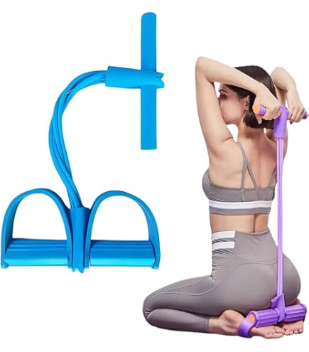 thumbnail image 2 of Multifunction Tension Rope, 4-Tube Foot Pedal Resistance Band, Stirrup Puller Exerciser For Women, Sit Up Exercise Equipment, Abdominal Strength Expande, Elastic Leg Extension Machine(Blue 2 of 13