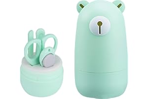 Mostop Baby Nail Clippers Kit Manicure Set 4 in 1 Care Tools Pedicure Kit Baby Nail Clippers, Scissors, Nail File & Tweezers for Newborns Toddlers Children