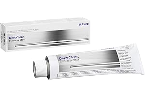 BLANCO DeepClean Stainless Steel | środek do czyszczenia i pielęgnacji zlewozmywaków ze stali nierdzewnej | profesjonalny środek czyszczący do czystych kuchni | tubka 150 ml | efekt perlenia | usuwa