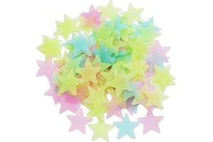 GENERIC 100Pcs Stars Glow in The Dark Luminous Fluorescent Plastic Wall Stickers Full Colour 3cm