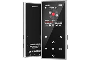 AGXOV Reproductor MP3 de 128 GB, MP3 Player Bluetooth 5.3 con Pantalla TFT a Color de 1,77 con Auriculares, MP3 con Radio FM, Reproducción de Música, Altavoz HD, Grabación de Voz