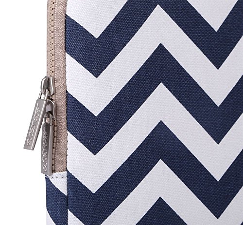 MOSISO Chevron Segeltuchstoff Hülle Sleeve Tasche für 14 Zoll MacBooks, Laptops mit Bonus-Tasche Farbe: Blau - 5