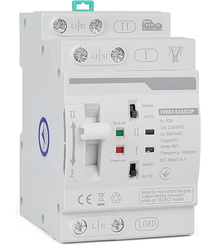 Interruttore Di Trasferimento Automatico Doppia Alimentazione AC230V 63A – Selettore Elettrico Per Fabbriche E Locali Commerciali