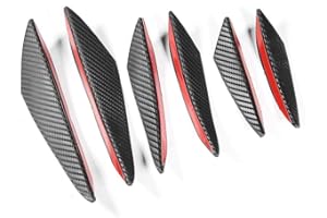 Outbit Aletta paraurti - 6 Pezzi in Fibra di Carbonio Texture Paraurti for Auto Canard Splitter Diffusore Valence Spoiler Lip