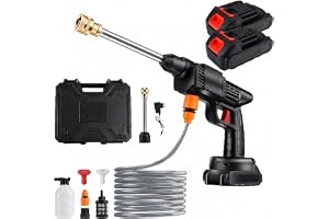 Cordless Portable Pressure Washer Gun 48V 12000mAh | Double Battery Wireless High Pressure Water Gun with Adjustable Nozzle & 5M Hose Pipe | Car Wash, Bike Cleaning & Outdoor Use for Kids and Adults.