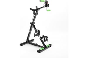 ECO-DE Pedaliera per Gambe e Braccia da Seduti e Mini Cyclette Pieghevole per Casa, Pedalatore per Allenamento Anziani, Ginnastica Passiva o Fitness – Biciclo con Rulli Massaggianti e Display LCD