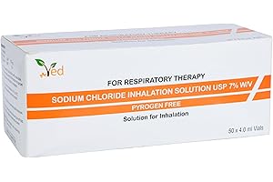 VED Hypertonic Inhalation Saline Solution, 7% Sodium Chloride (NaCl),4.0 ml Unit Dose Vials for Adult & Child. (7%, 50, Millilitre)